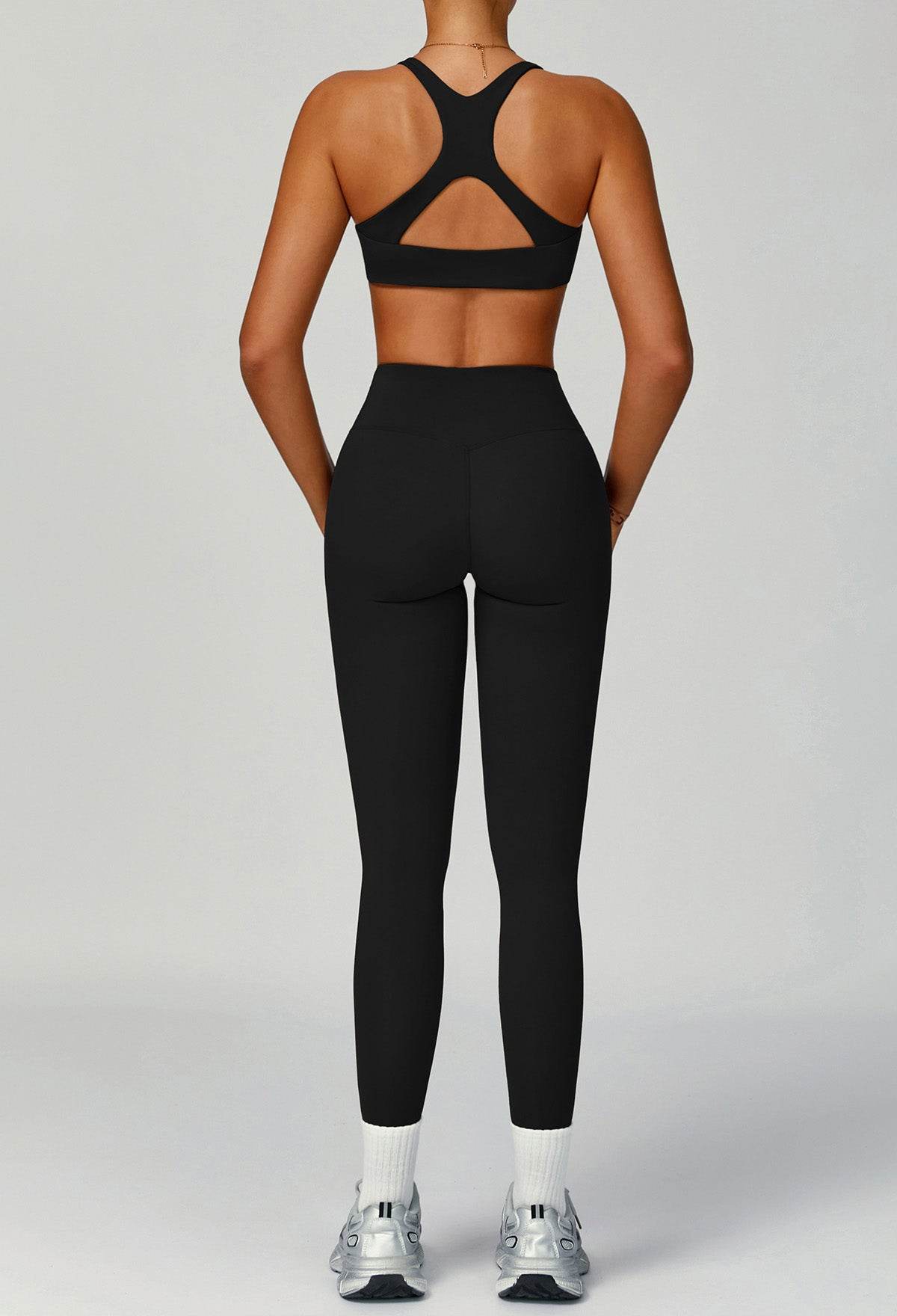 Activewear Set with X Shaped Back Sport Bra and Legging