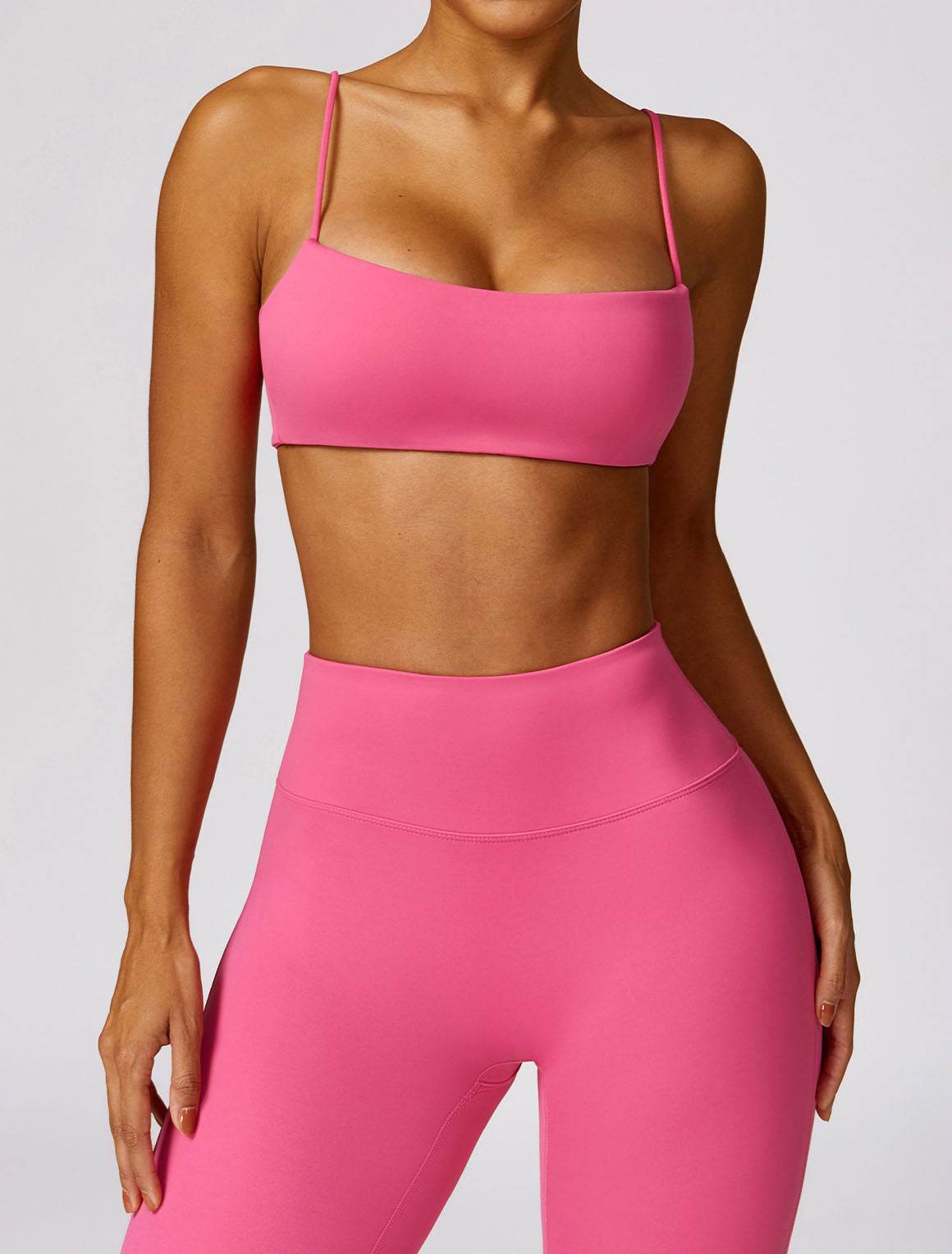 Thin Strap Square Collar Yoga Bra