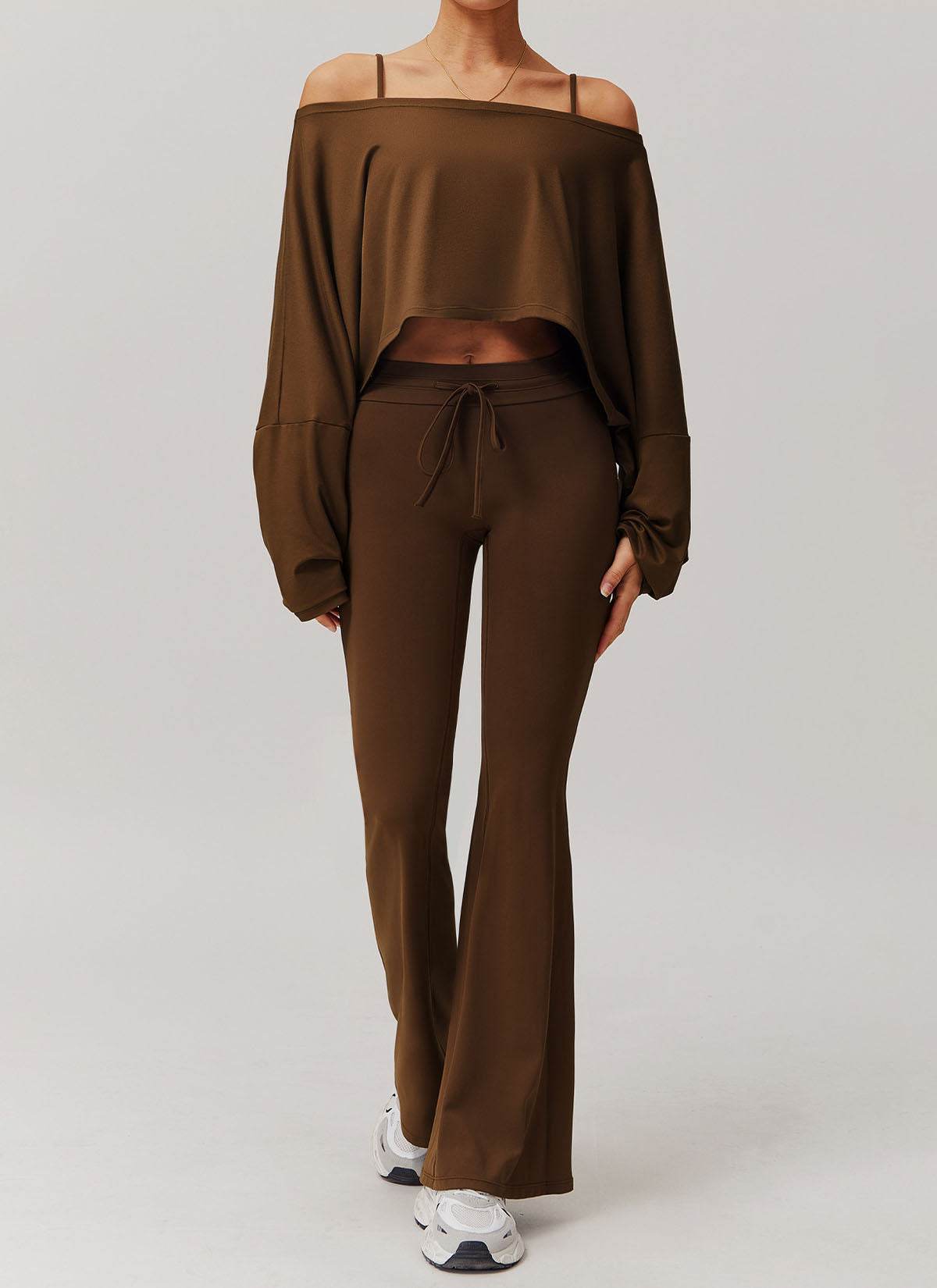 Sports Sets with Long Sleeve T-Shirts and Flare Pants