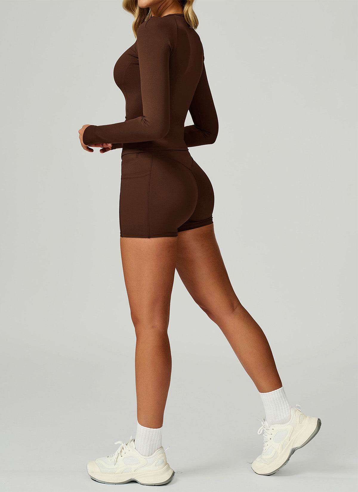 Sport Set with Long Sleeve Crew Neck T-Shirt and Short -