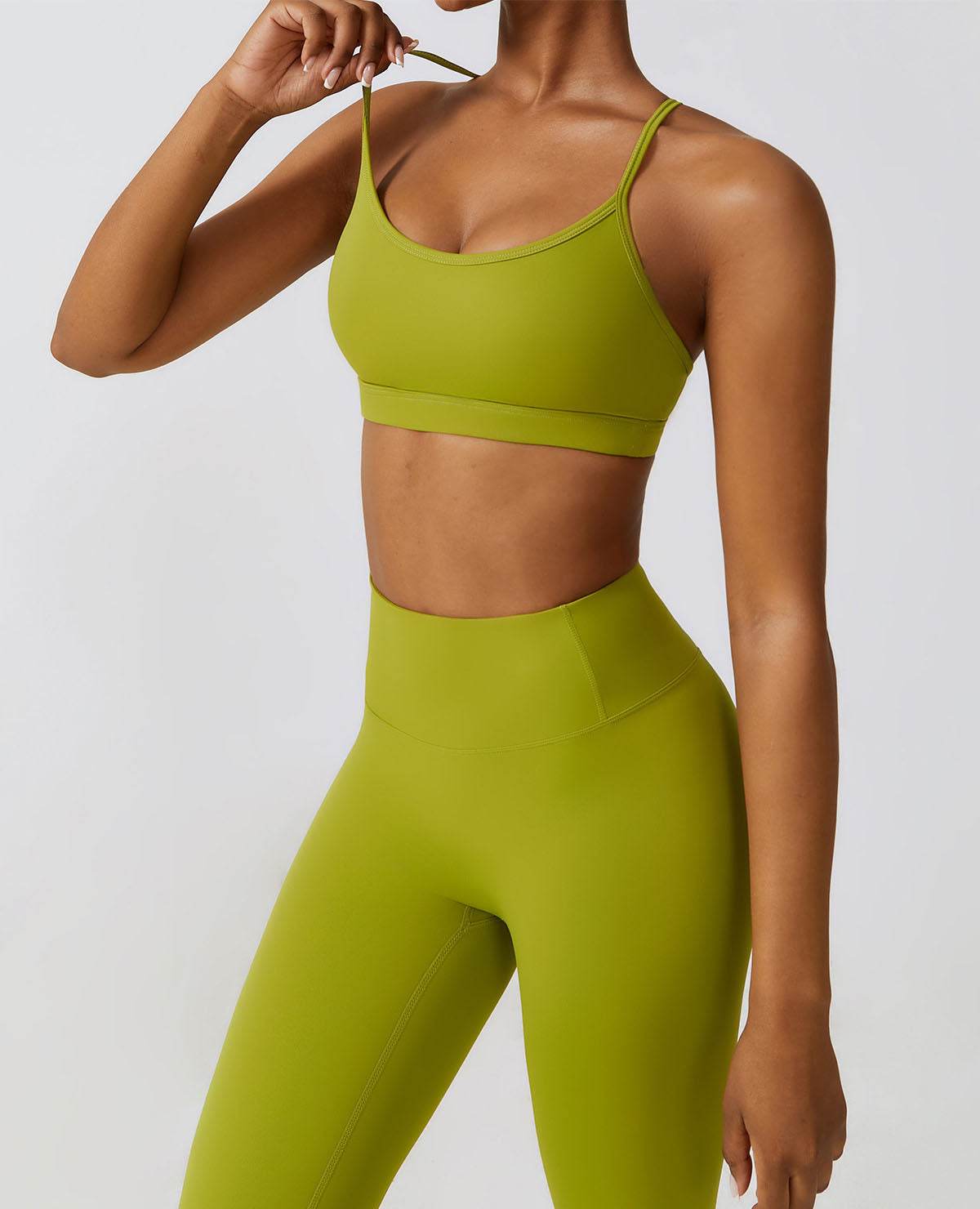 Strappy Criss-Cross Back Sports Bra with Removable Pads