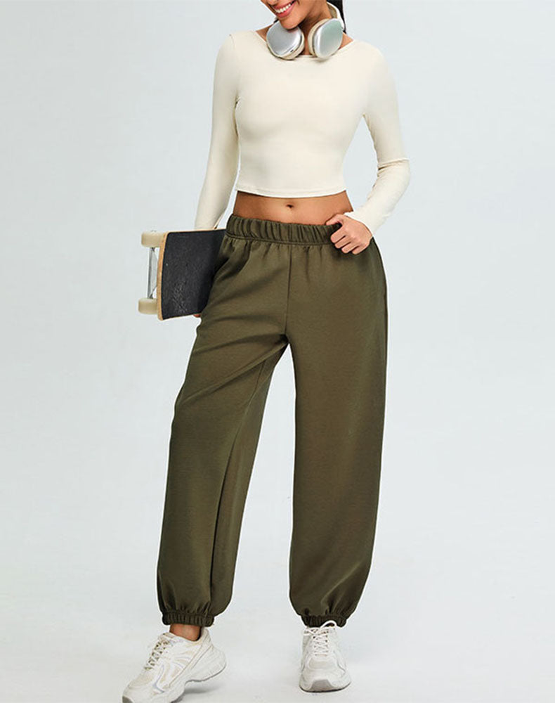 Activewear Set with U-Shaped Back Top and Sweatpant