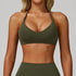 Spaghetti Straps Cross Back Sports Bra