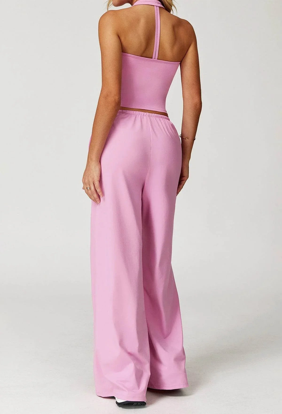 Activewear Wear with Tank Top and Wide Leg Lounge Pants -