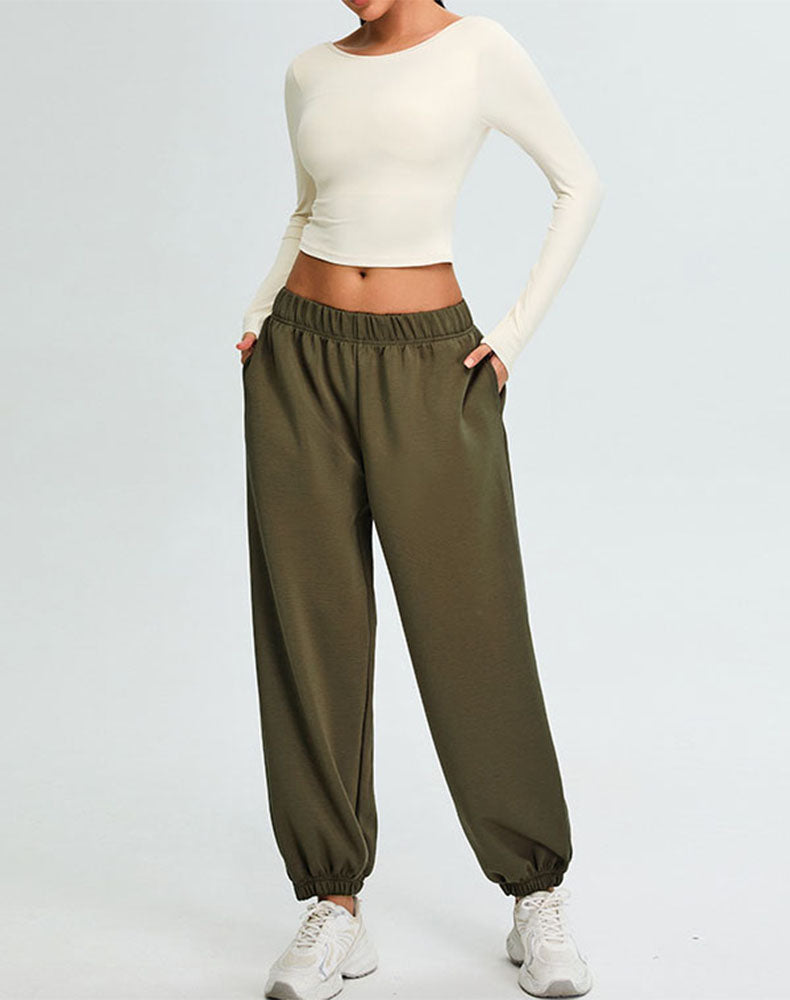 Activewear Set with U-Shaped Back Top and Sweatpant
