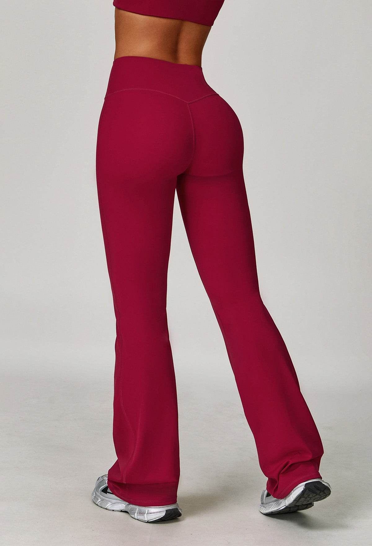 No Front Seam High Waist Sports Flared Leg Pants