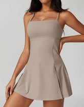 Square Neck Tennis Dress with Short