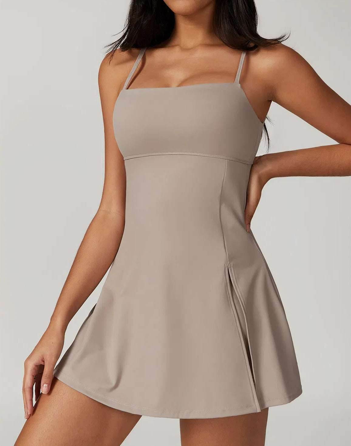 Square Neck Tennis Dress with Short