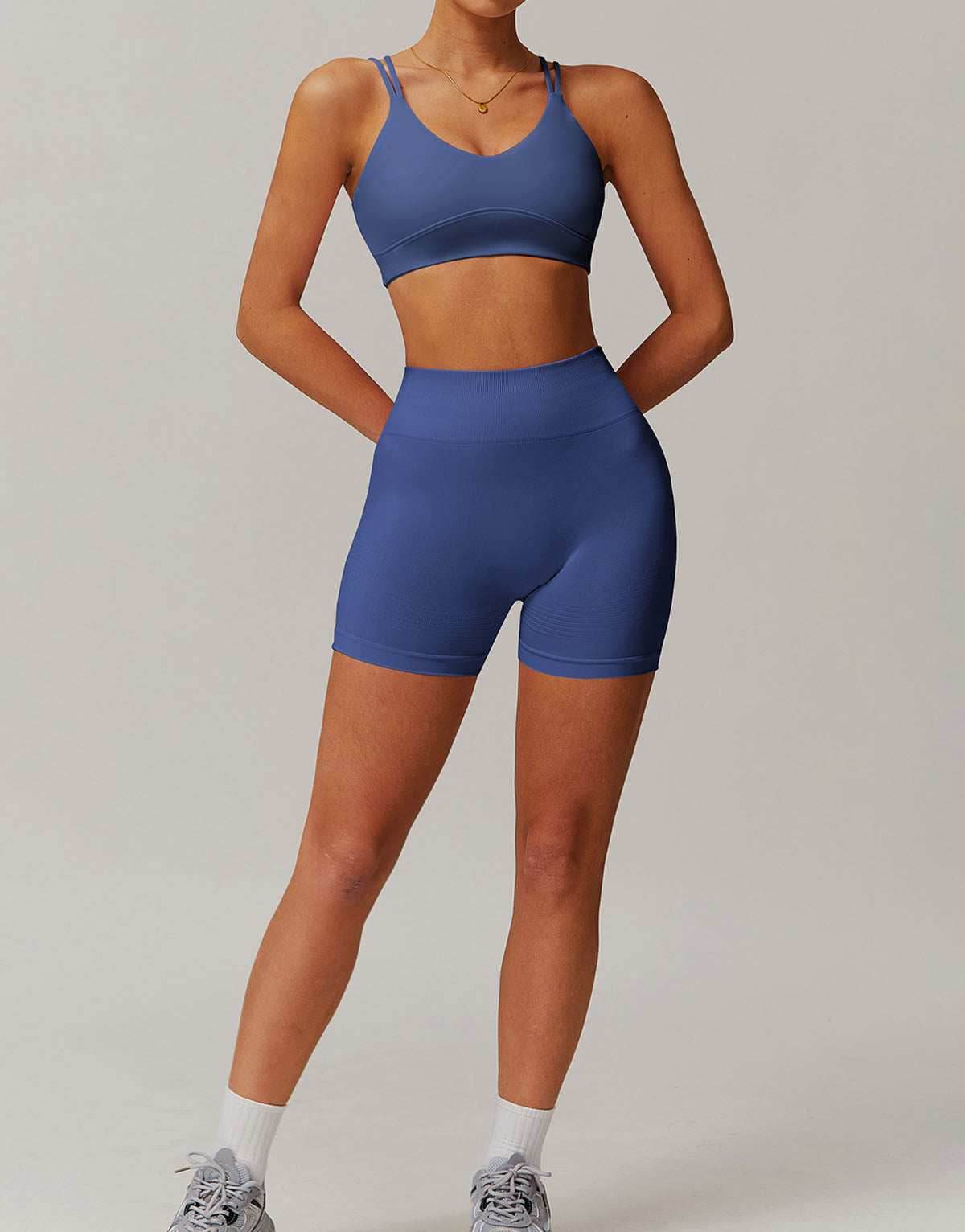 Activewear Set with Sports Bra and Shorts