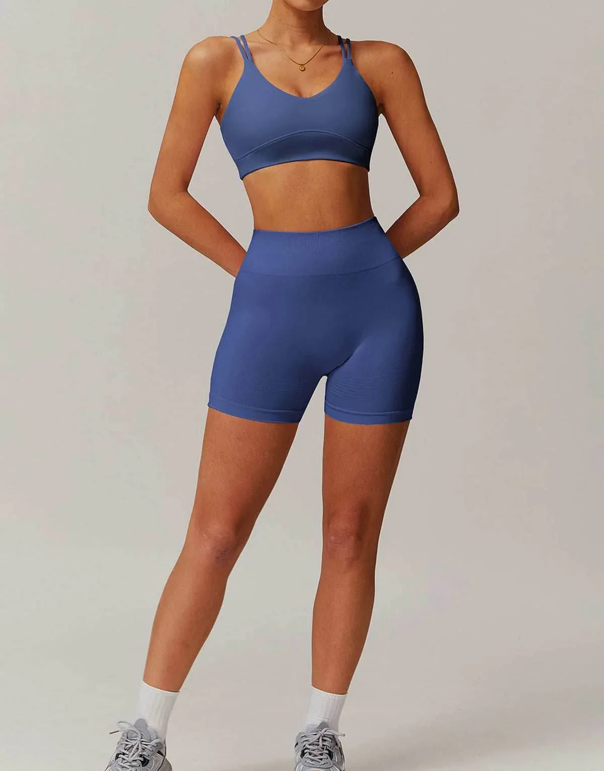 Activewear Set with Sports Bra and Shorts - Glaze Purple