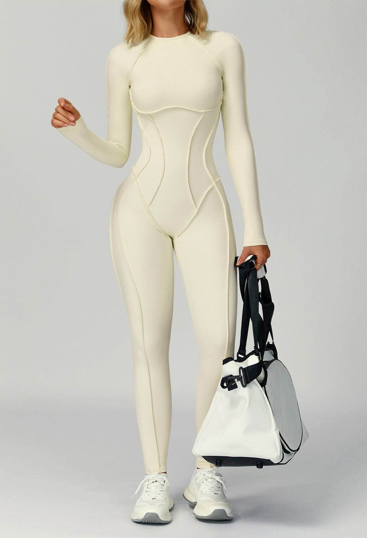 Long Sleeve Backless Yoga One Piece Jumpsuits -