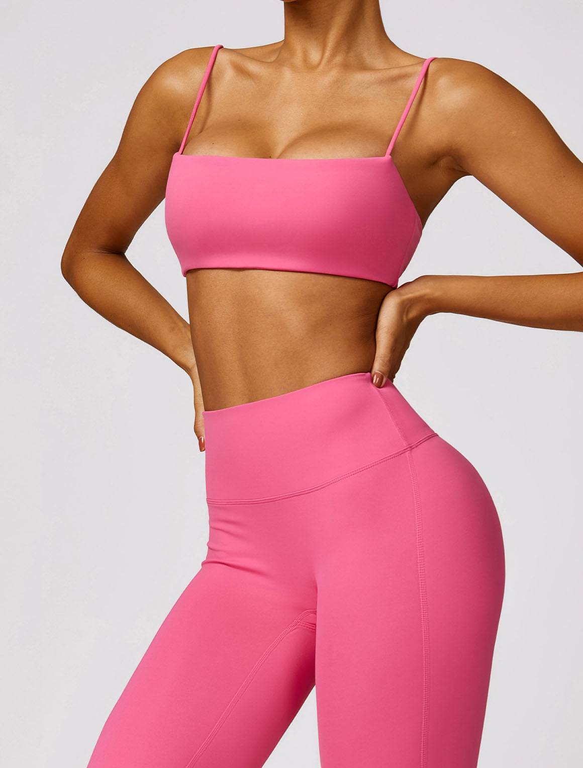 Thin Strap Square Collar Yoga Bra