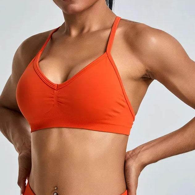 Cross Back Sports Bra with Adjustable Strap