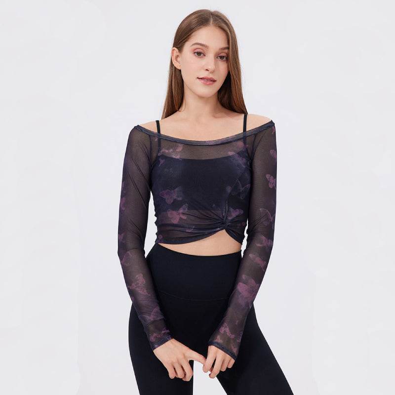 Flower Butterfly Two Pieces Sports T-Shirt