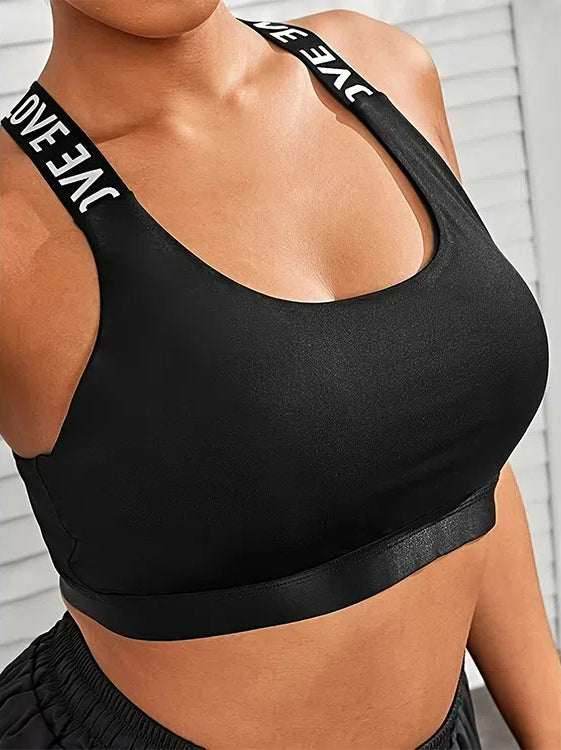 Plus Size X-Back Crop Sport Bras