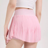 Irregular hem Athletic Skirts with Shorts and Pockets