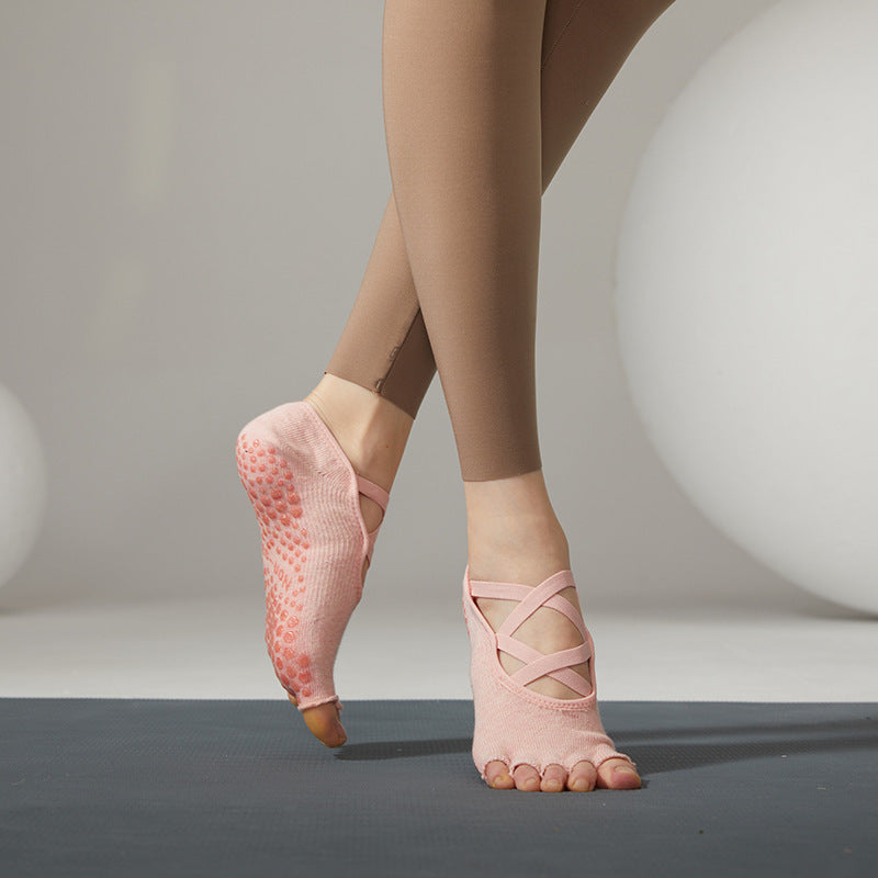 Five Toe Grip Pilates Socks Non Slip Ballet Dance Socks