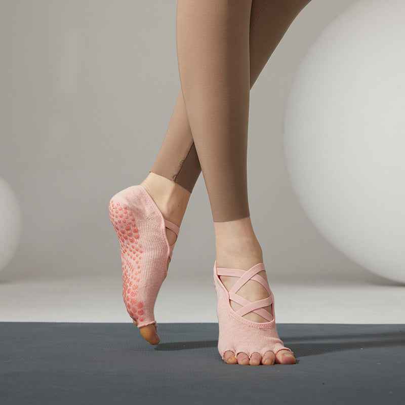 Five Toe Grip Pilates Socks Non Slip Ballet Dance Socks