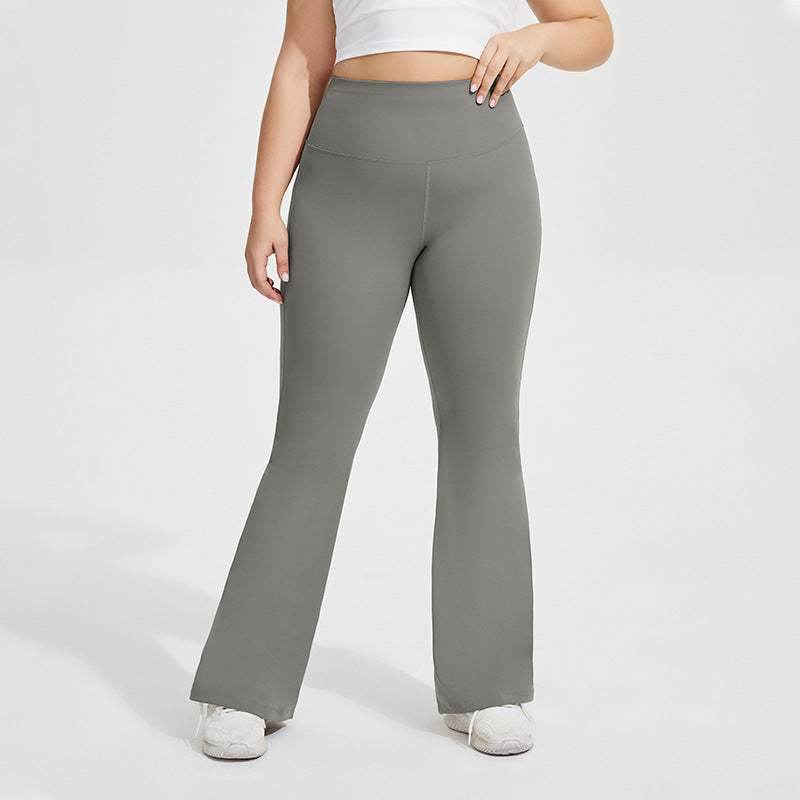 Plus Size High Waist Flared Yoga Pants