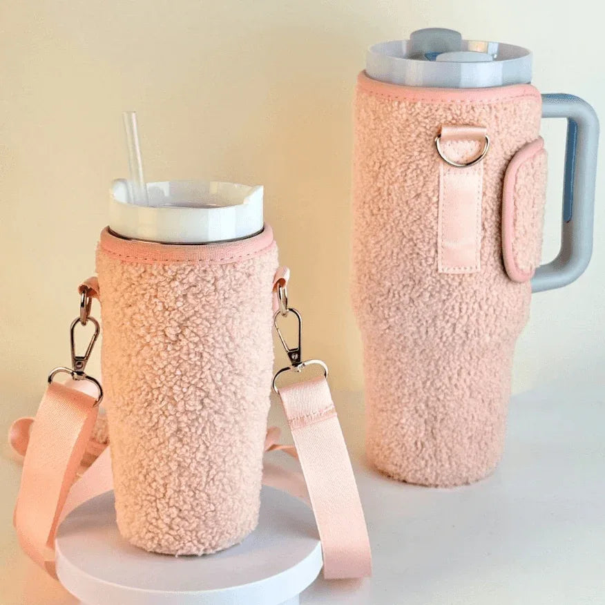 Teddy Velvet 16oz Tumbler Carry Case Neoprene Bottle Sleeve -