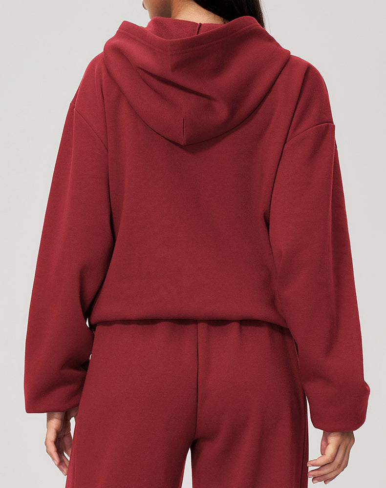 Long Sleeve Full Zip Casual Hooded with Pockets