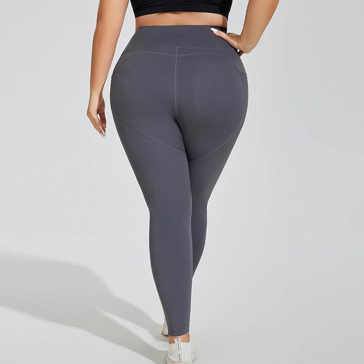 Plus Size Seamless Sports Leggings With Pocket