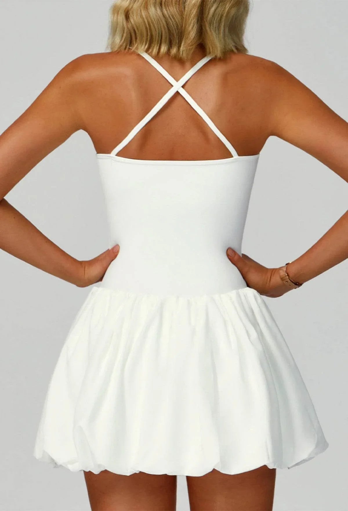 Cross Back Tennis Dresses with Short and Pocket -
