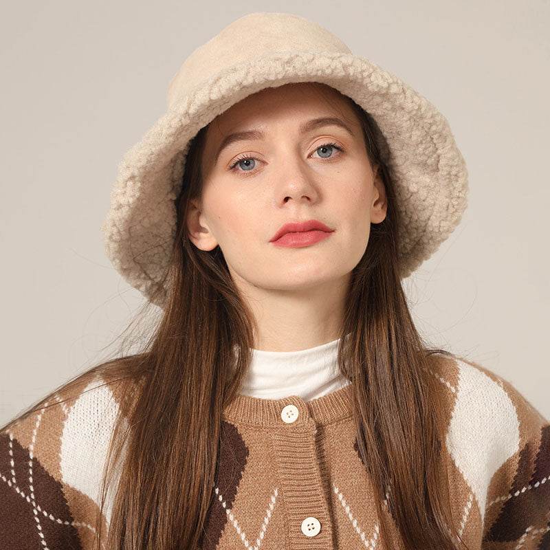 Winter Bucket Hat Trendy Fleece Warm Fisherman Cap
