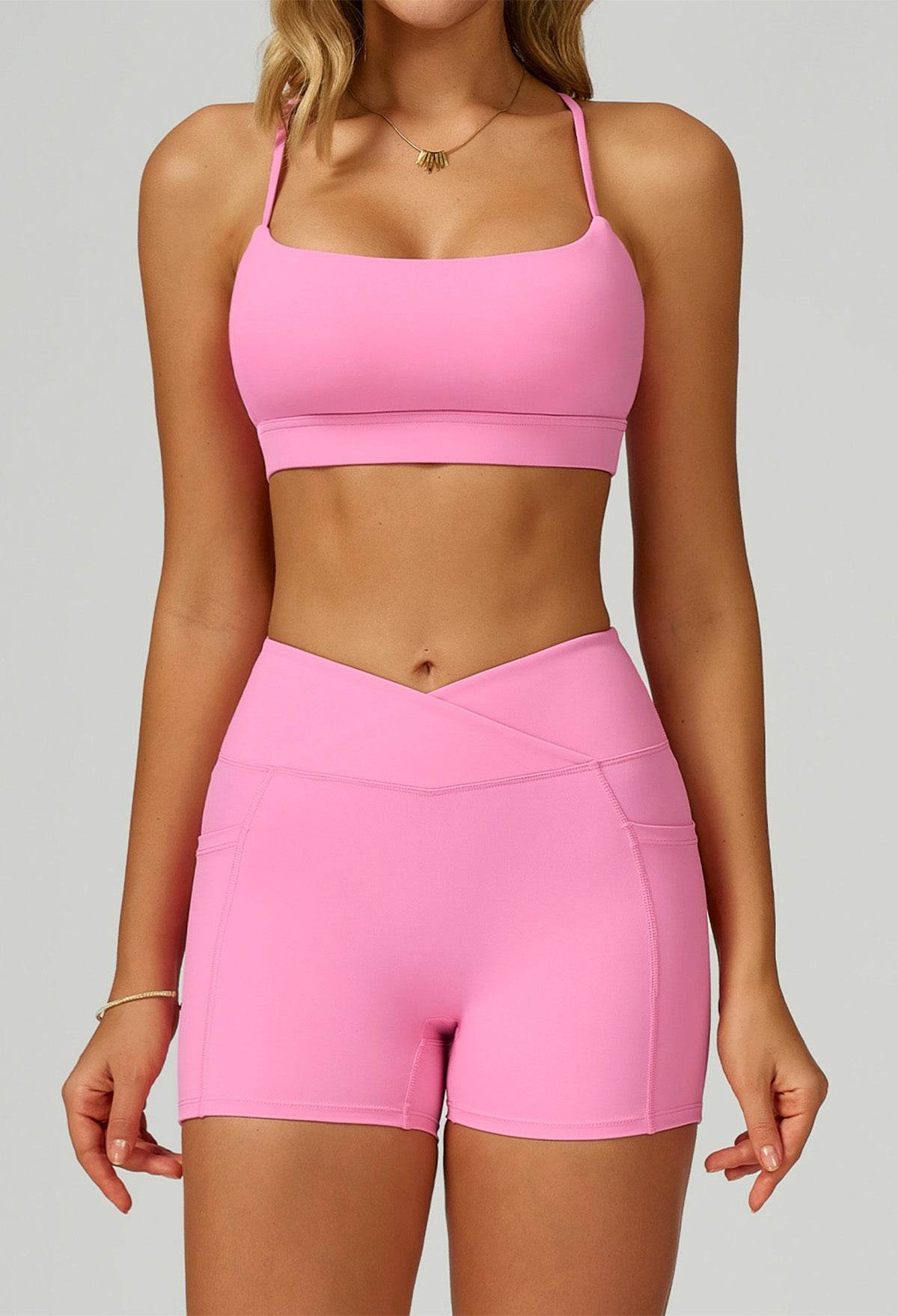 Activewear Set with Cross Back Bra and Short