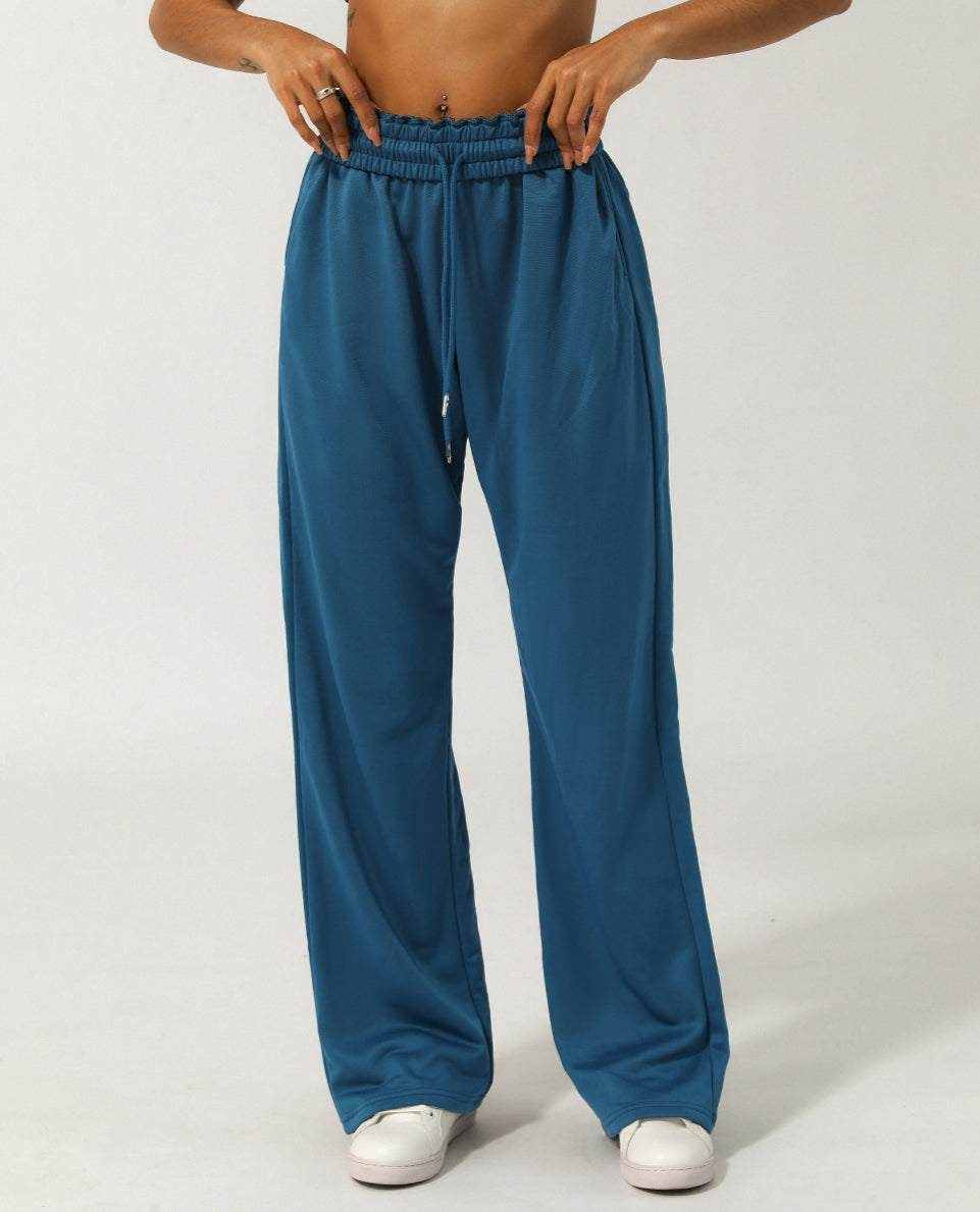 Women Elastic High-Waist Wide Leg Sweatpants