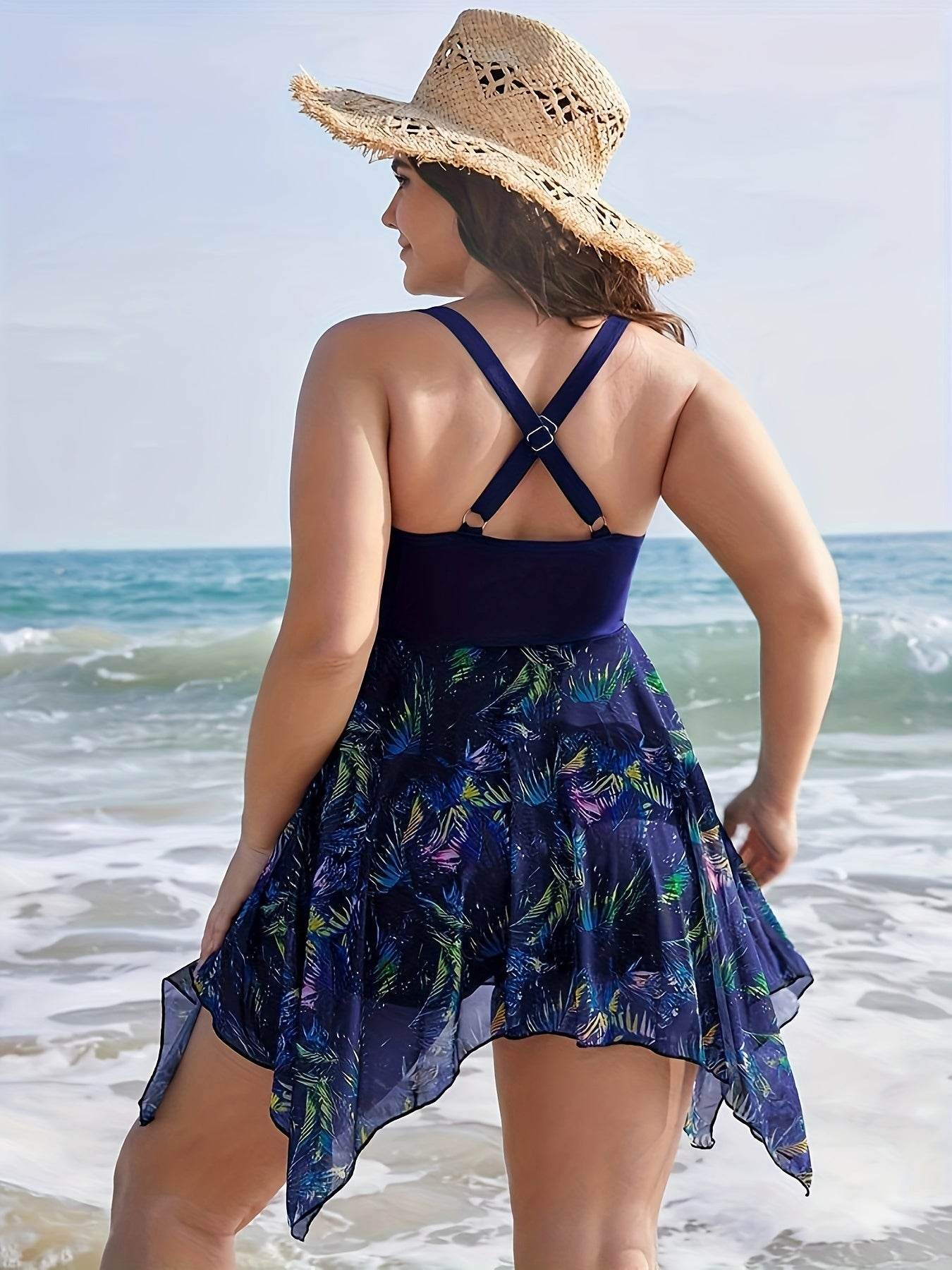 Plus Size Elegant Tankini Set