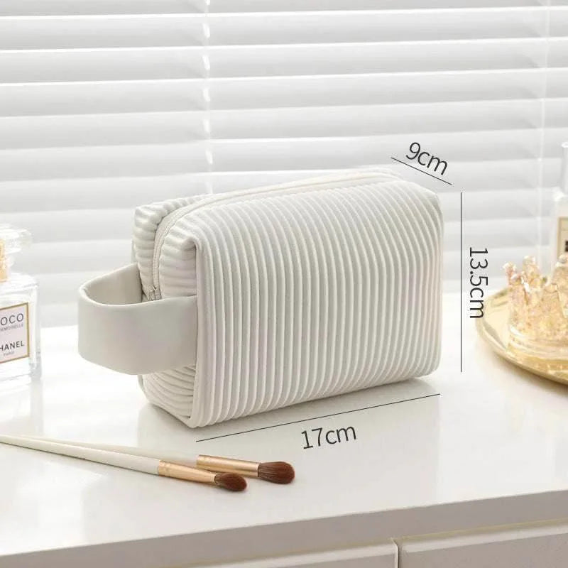 Cream Toast Makeup Organizer Bag - White Small