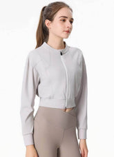Ribbed Crop Workout Jacket
