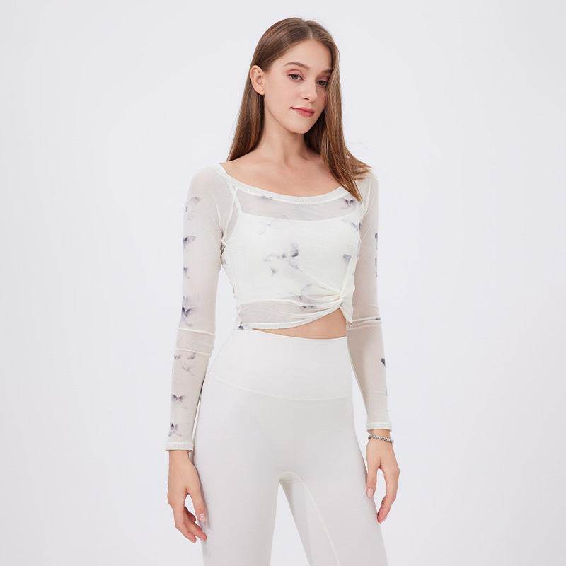 Flower Butterfly Two Pieces Sports T-Shirt