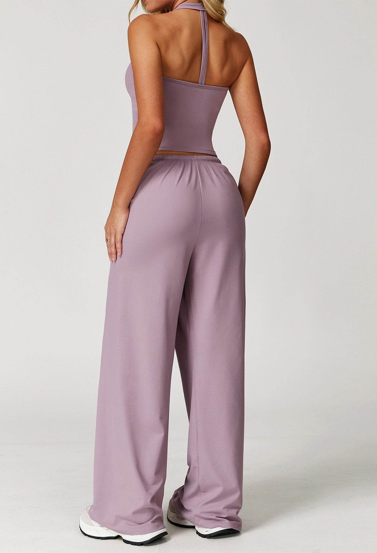 Activewear Wear with Tank Top and Wide Leg Lounge Pants -