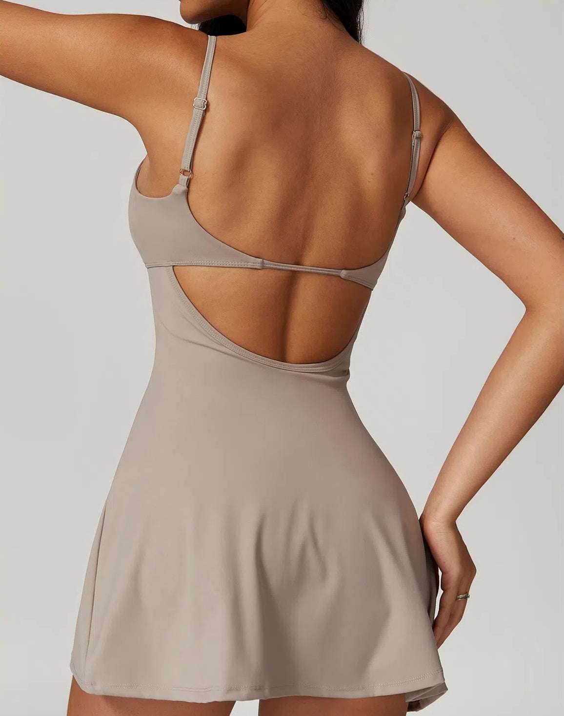 Square Neck Tennis Dress with Short