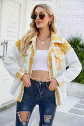 Patchwork Plaid Plush Jacket