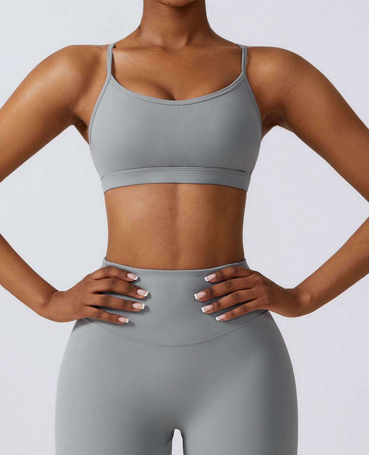 Strappy Criss-Cross Back Sports Bra with Removable Pads