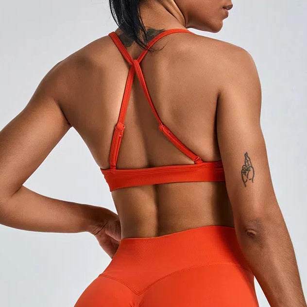 Cross Back Sports Bra with Adjustable Strap