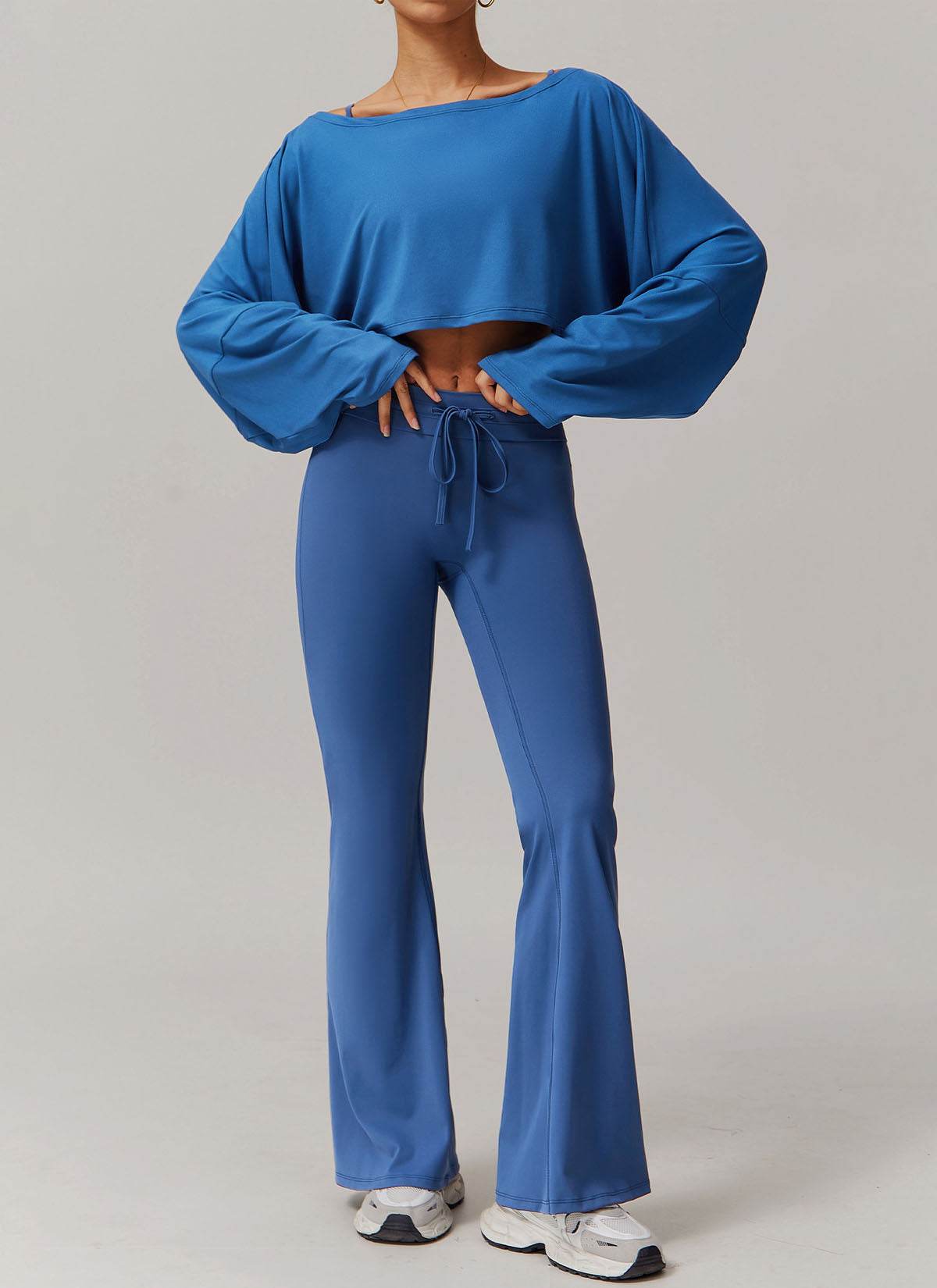 Sports Sets with Long Sleeve T-Shirts and Flare Pants