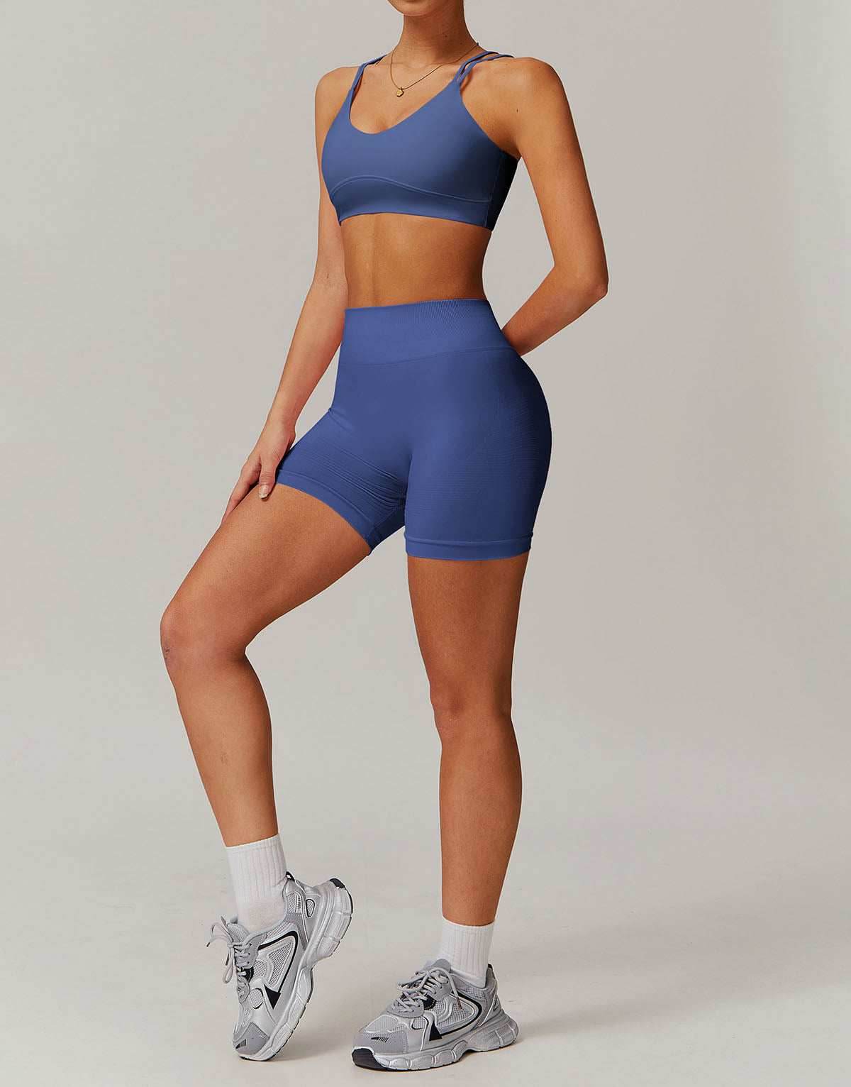 Activewear Set with Sports Bra and Shorts -