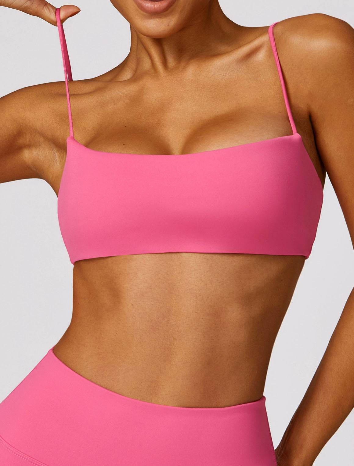 Thin Strap Square Collar Yoga Bra