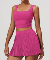 Low Square Neck Cropped Yoga Tank Top