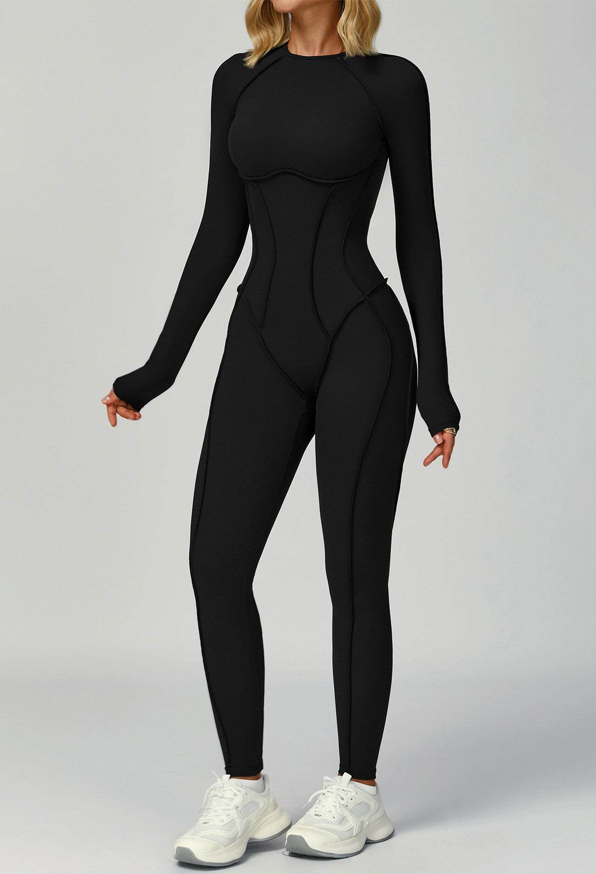 Long Sleeve Backless Yoga One Piece Jumpsuits -