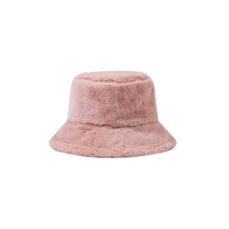 Faux Fur Winter Bucket Hat Fuzzy Warm Fisherman Cap