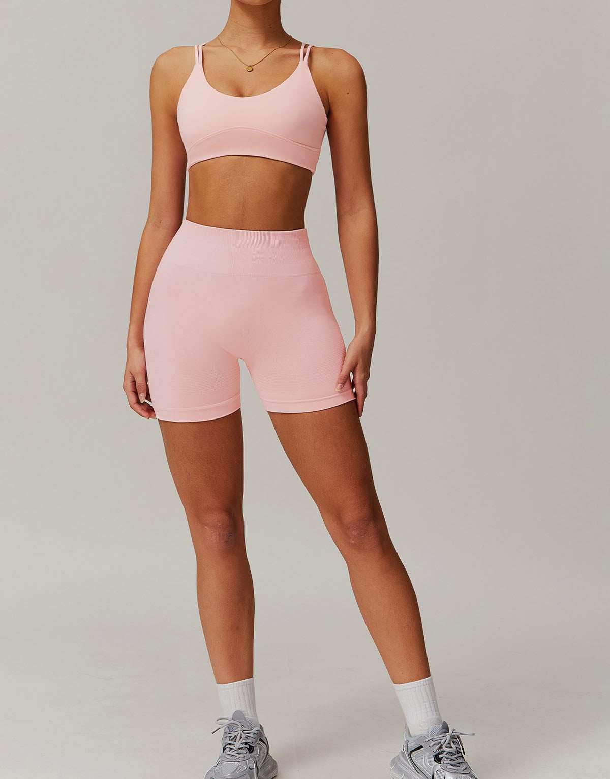 Activewear Set with Sports Bra and Shorts
