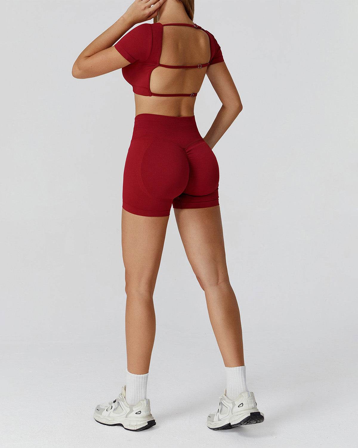 Athletic Wear with Short Sleeve Crop Top and Short