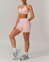 Activewear Set with Sports Bra and Shorts