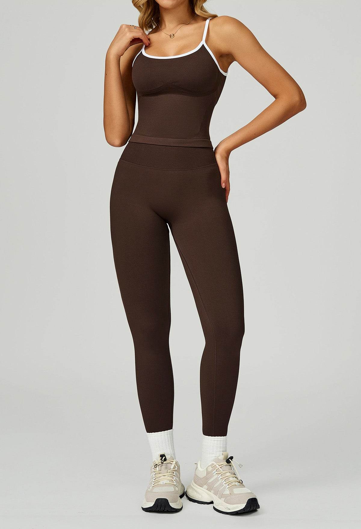 Sport Set with Color Block Tank Top and Legging