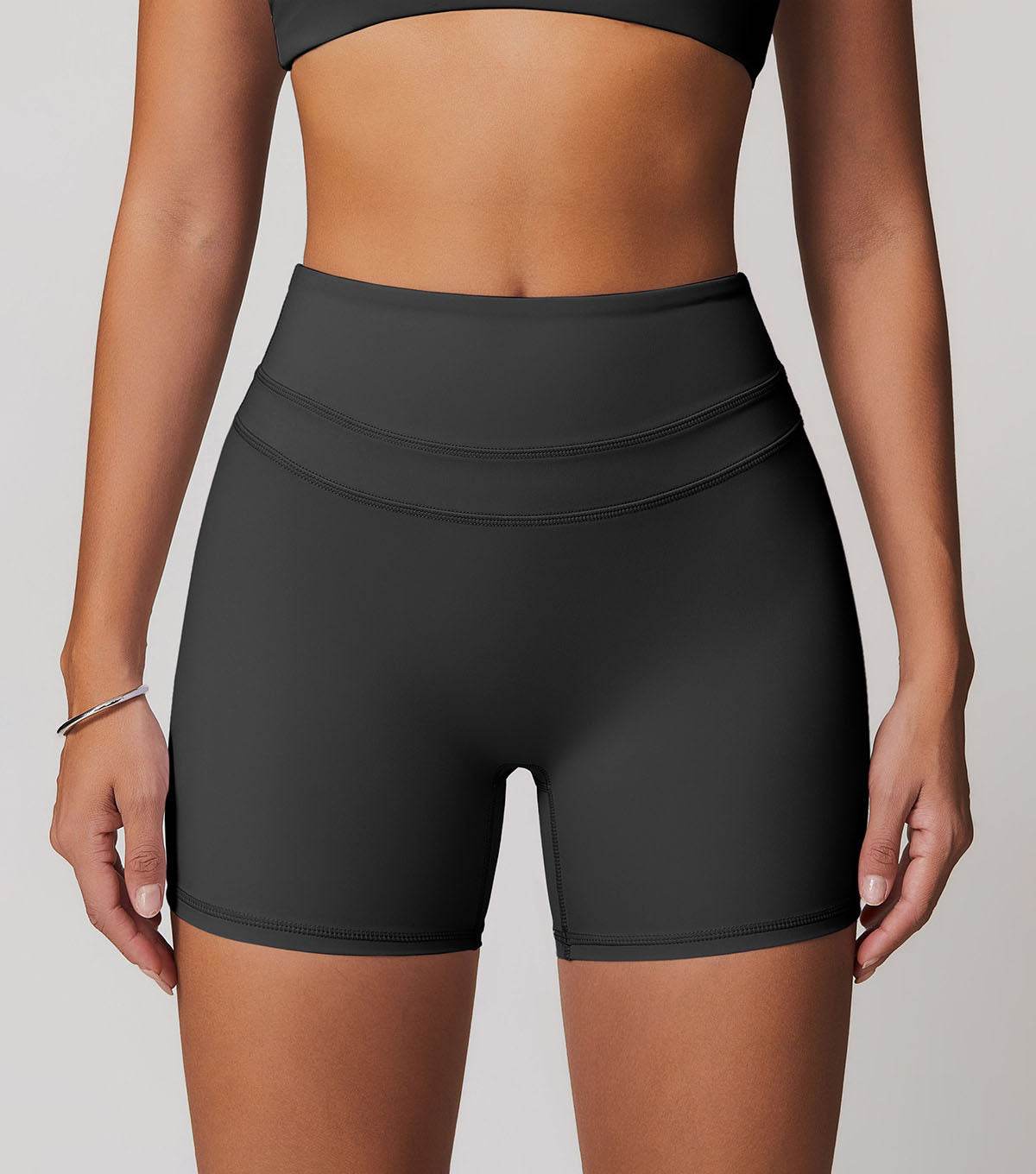 High Waist Elastic Tight Fitness Shorts